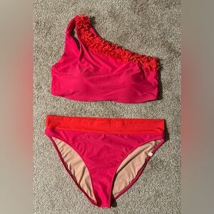 Confetti Sidestroke in coral/pink